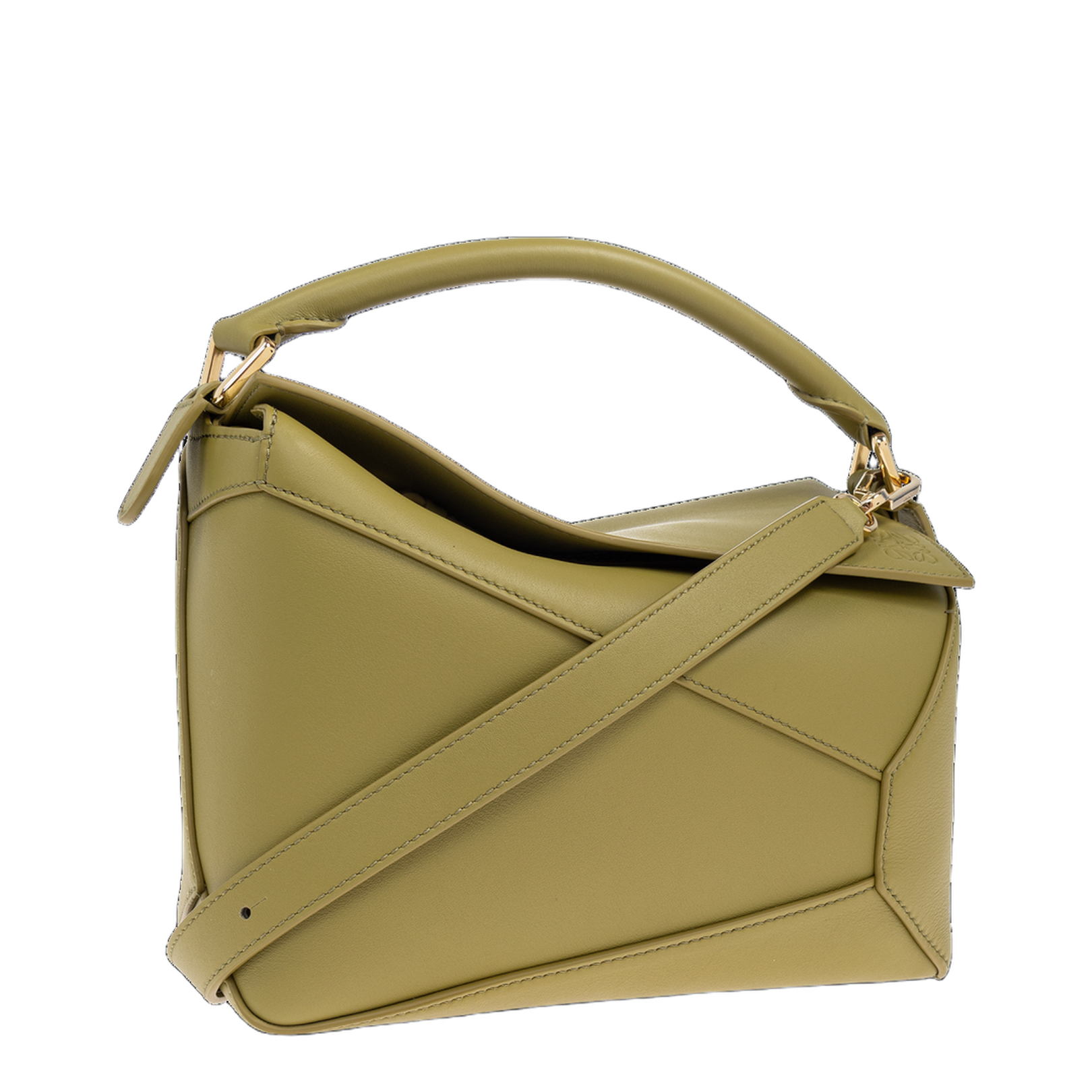 Small Puzzle Edge Bag in Classic Calfskin Green