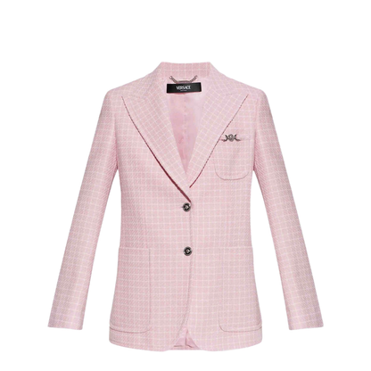 Checked Pattern Blazer Pink