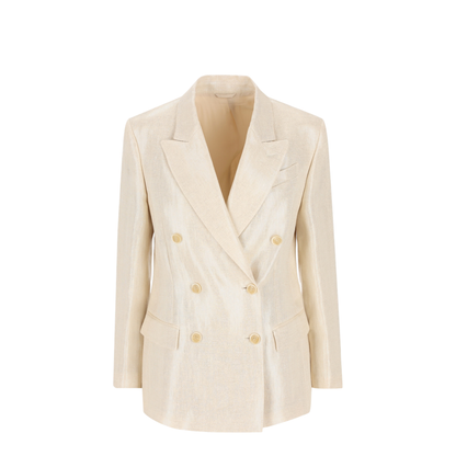 Women's Double-Breasted Blazer - Natural