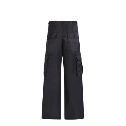 Parachute Trousers with Cargo Pockets and Embroidered Logo