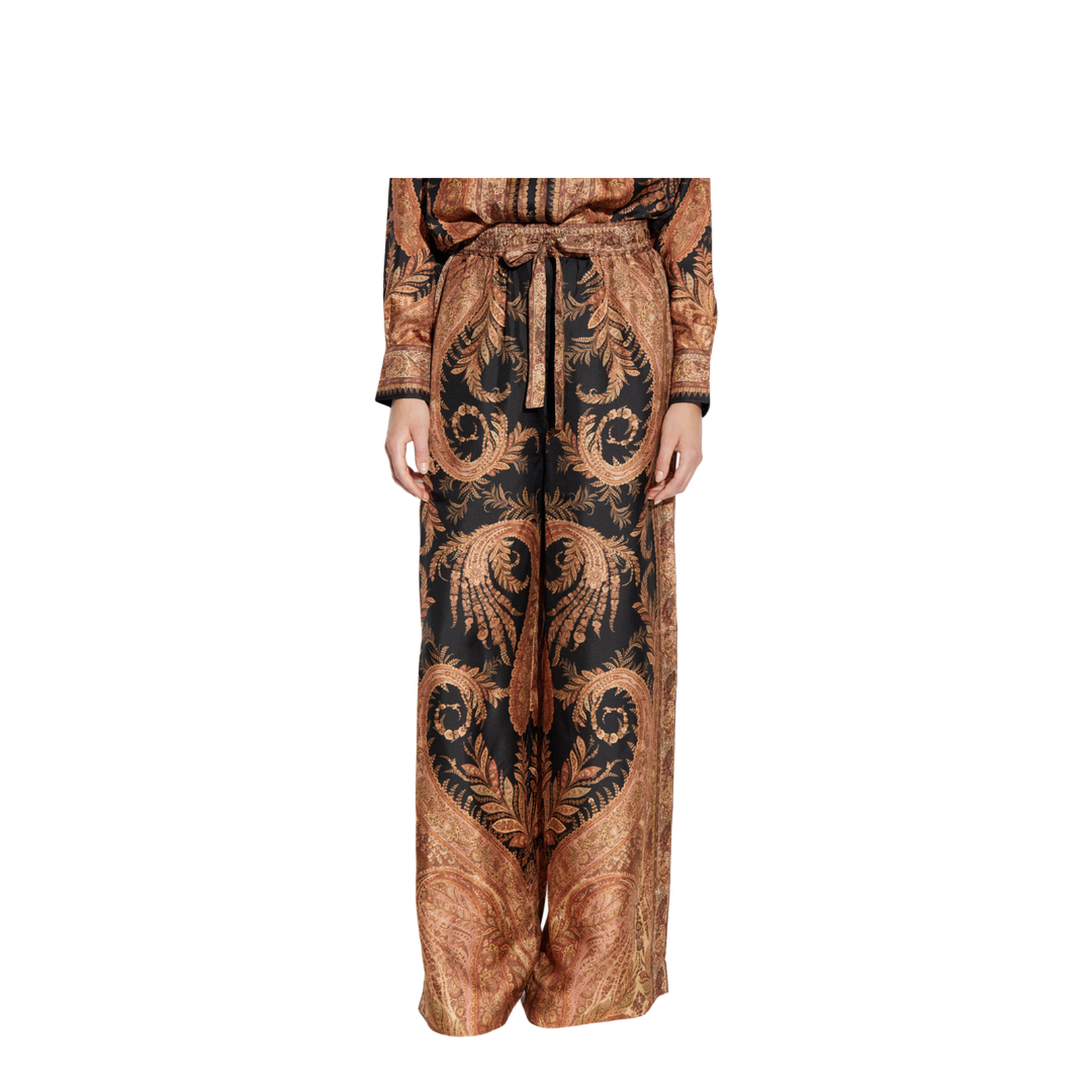 Silk Wide-Leg Trousers