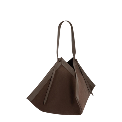 MAYFEYR - YUZEFI - Wonton Large Shoulder Bag - LARGEWONTONSUEDENUTMEG