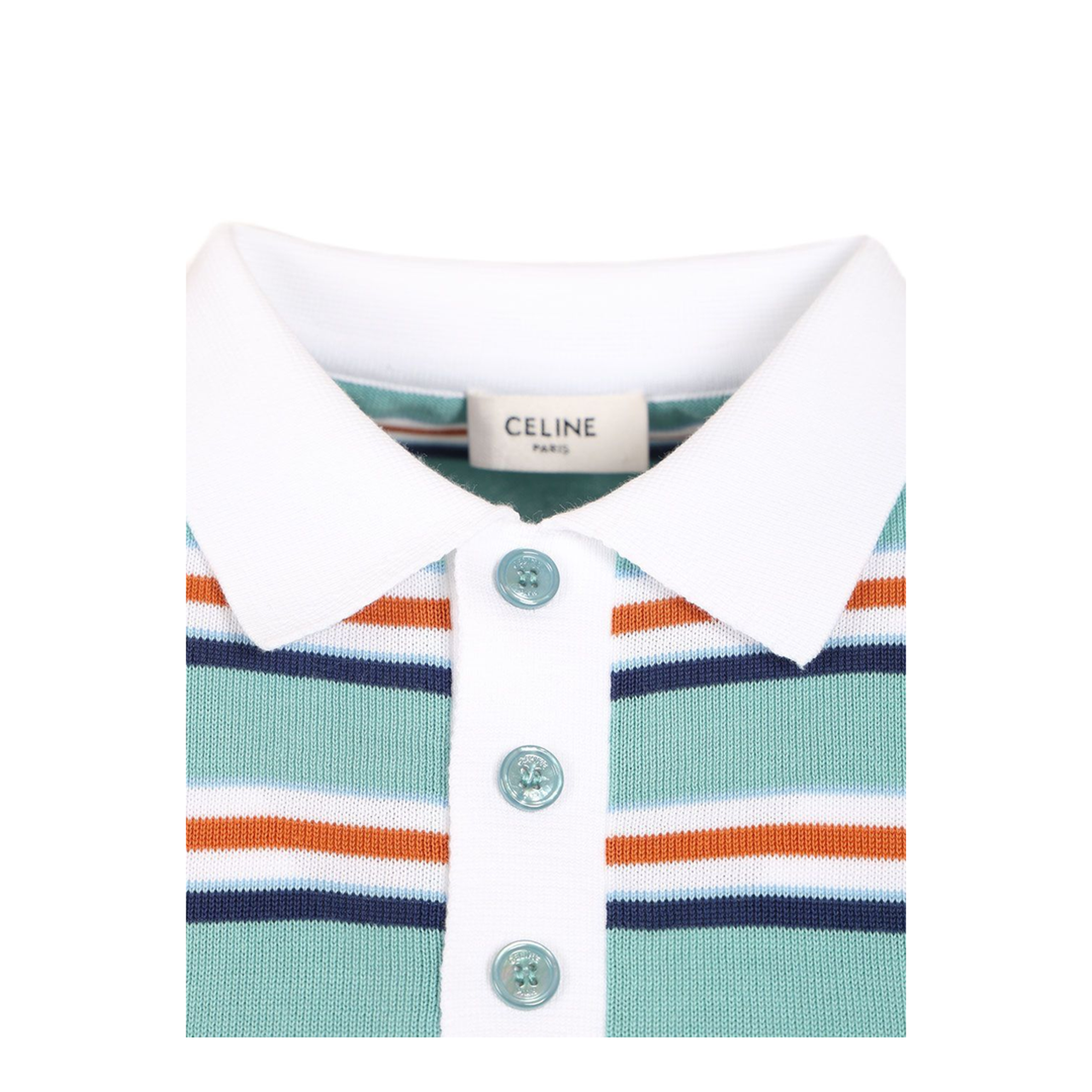 MAYFEYR - Celine - C Line Light Blue Cropped Polo Shirt - RY0UL3B21GFY6
