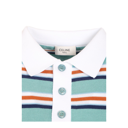 MAYFEYR - Celine - C Line Light Blue Cropped Polo Shirt - RY0UL3B21GFY6