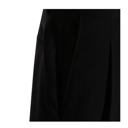 Black Pleated Bermuda Shorts in Cotton