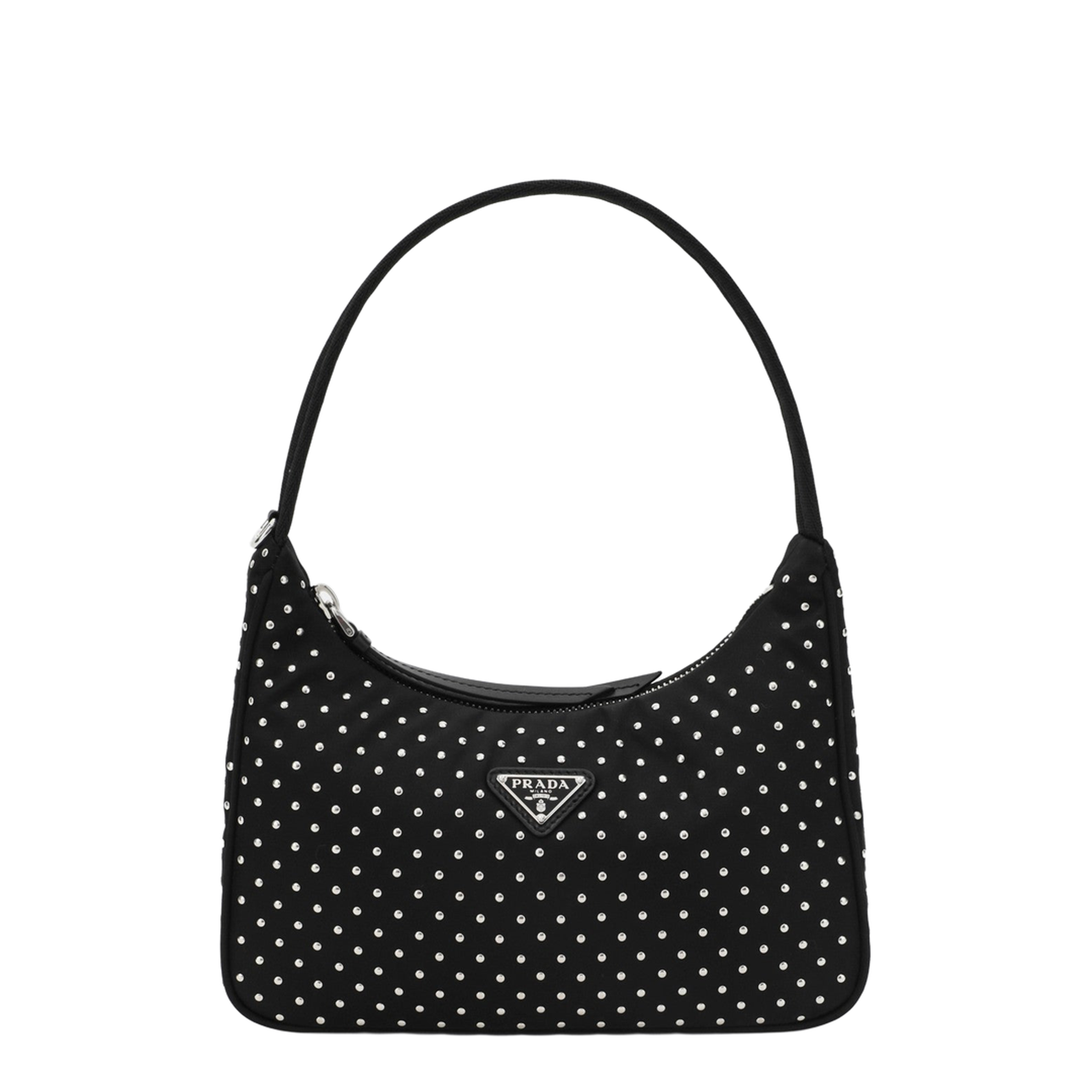 Black Re-Edition Handbag with Studs