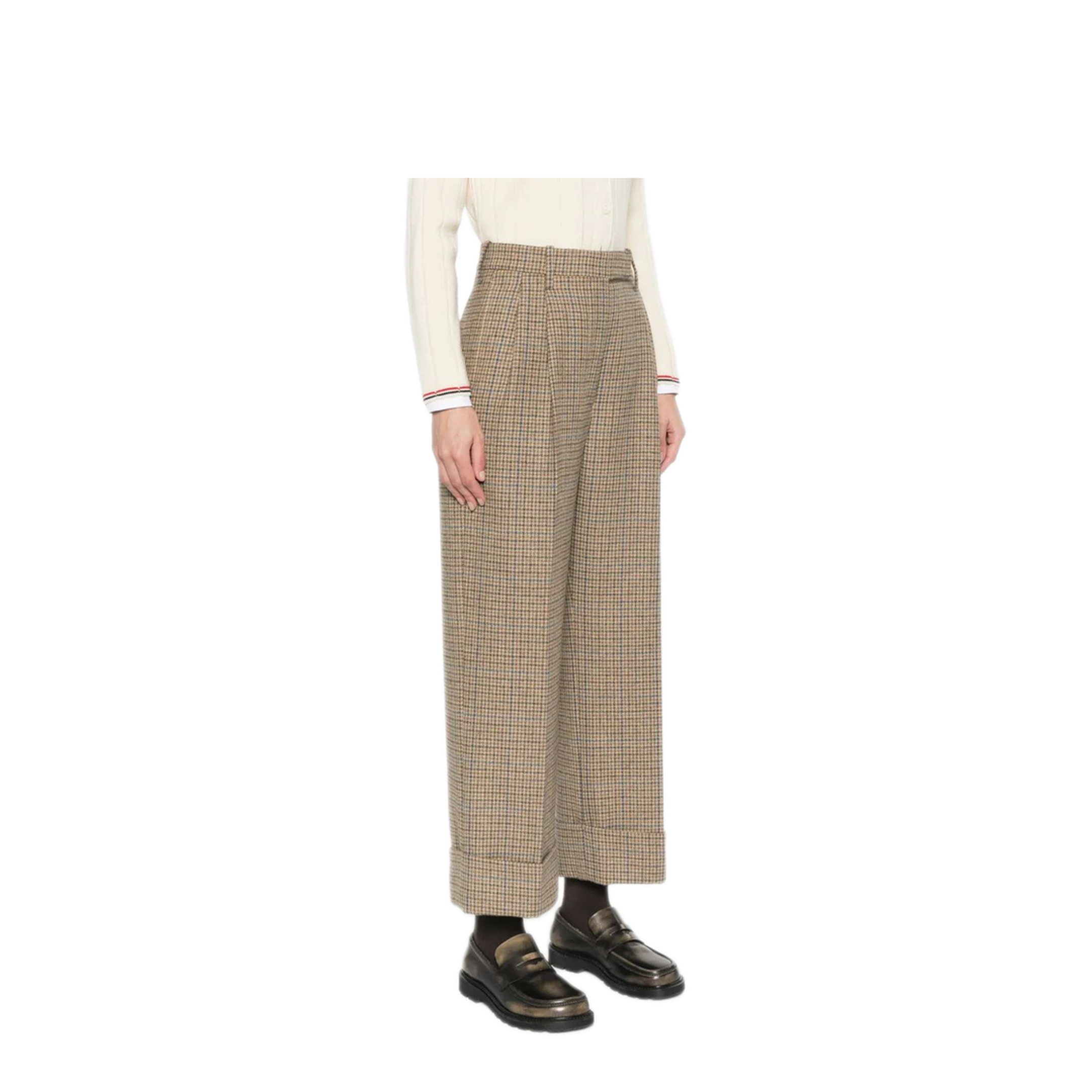 MAYFEYR - Thom Browne - High Waisted Double Pleat Trouser In Gunclub Check Cheviot Tweed - FTC499AF0961210