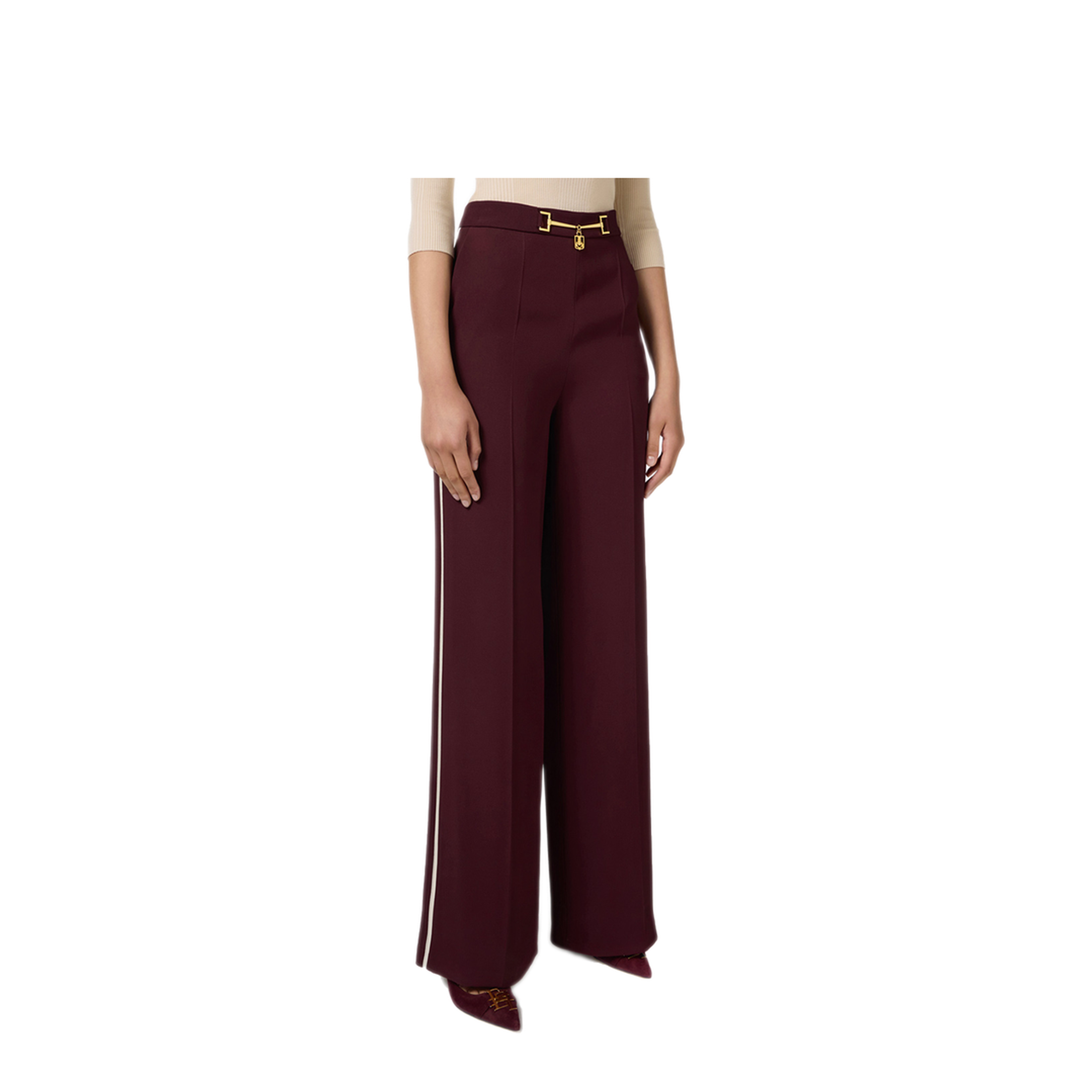 MAYFEYR - Elisabetta Franchi - Red Trousers - PA05747E2CI8