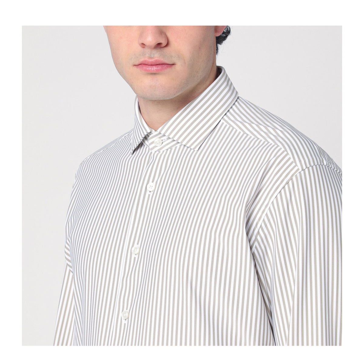MAYFEYR - Xacus - White Beige Cotton Shirt - ACT558ML81609003