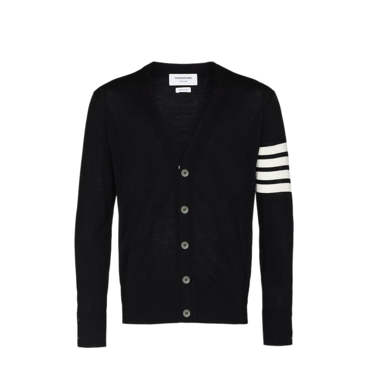4-Bar Stripe Sustainable V-Neck Cardigan