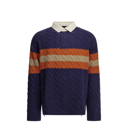 MAYFEYR - Polo Ralph Lauren - Rugby Polo Sweater - 710B23897001PURPLECOMBO