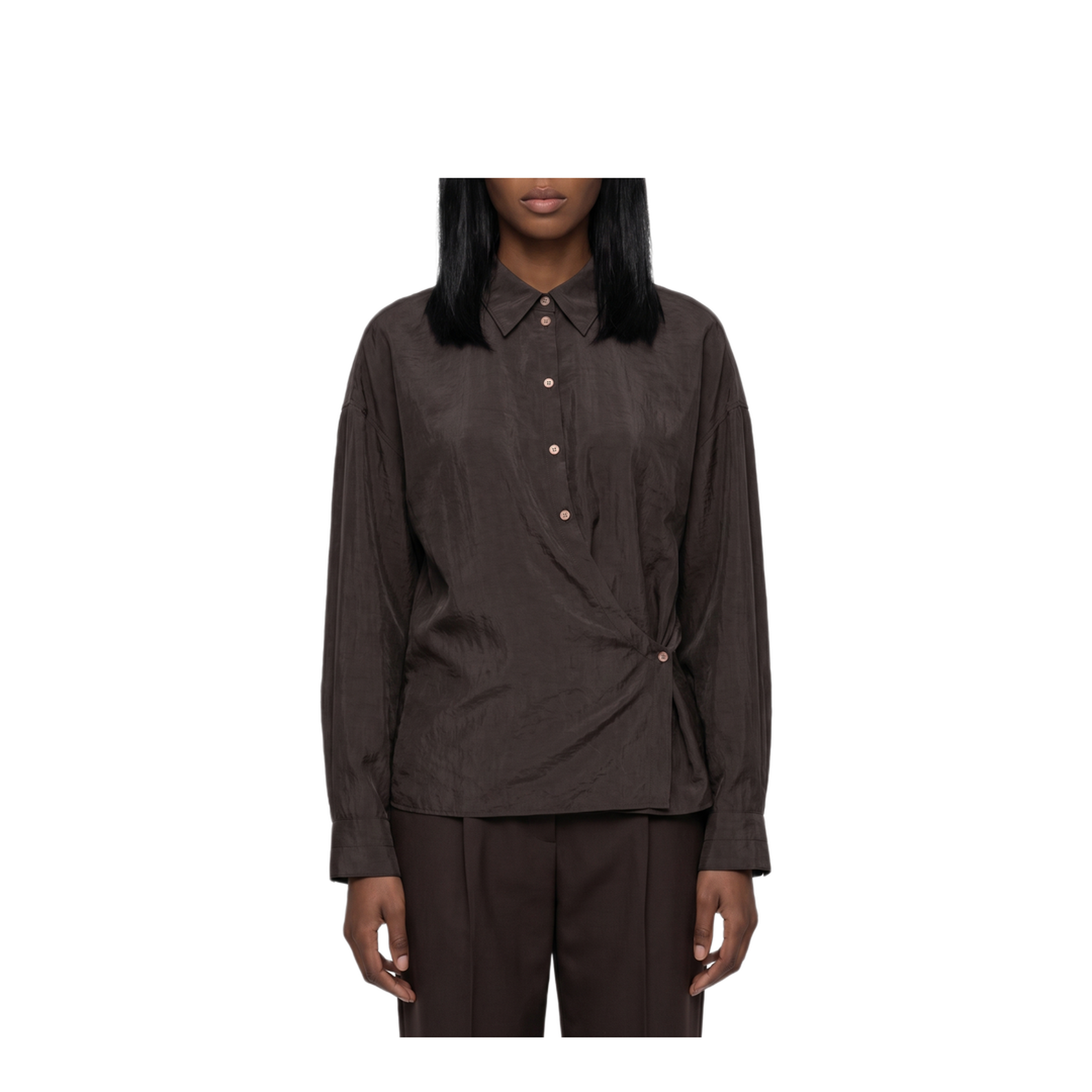 MAYFEYR - Lemaire - Licorice Straight Collar Twisted Shirt - SH1141LF1308BR532