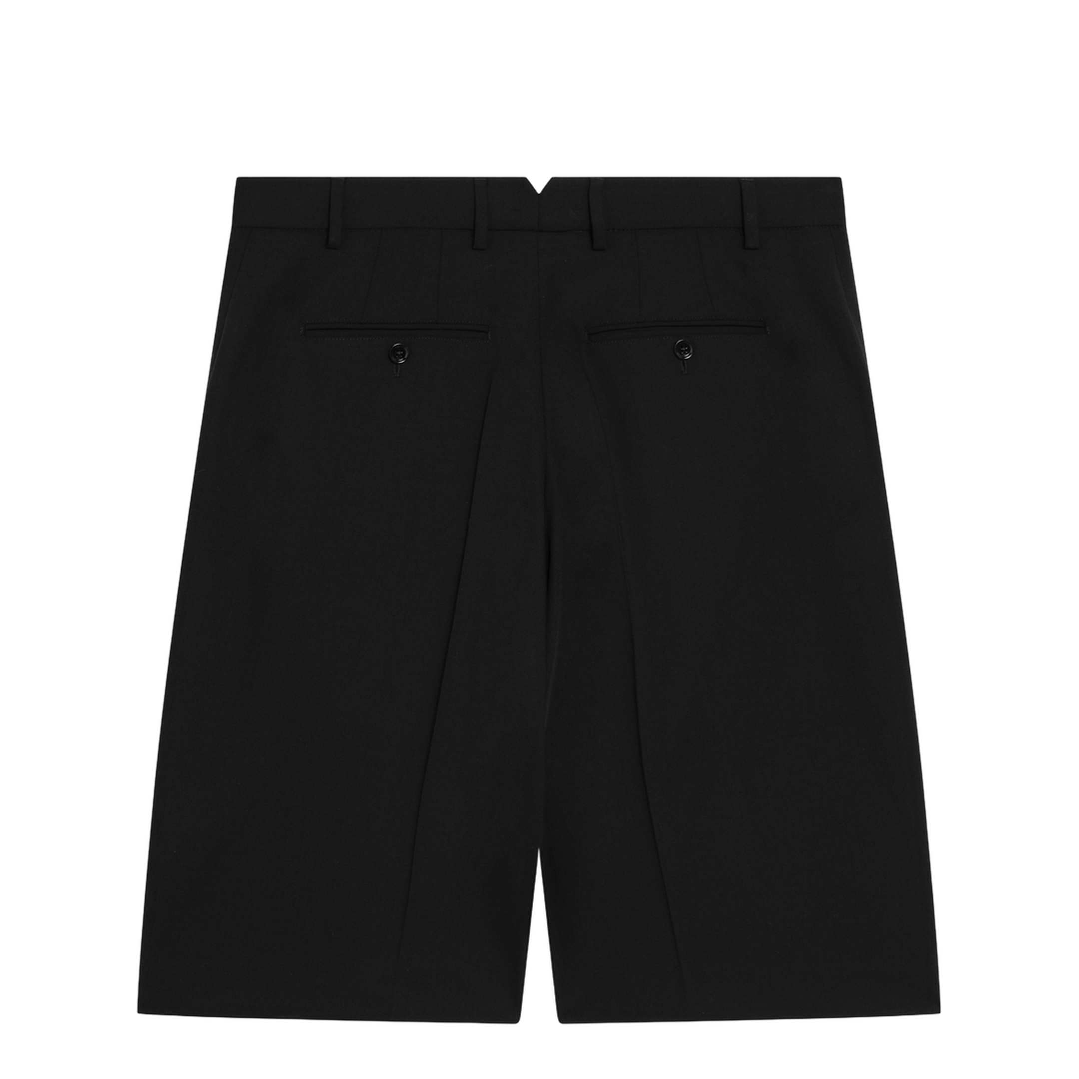 Black Pleated Bermuda Shorts in Cotton