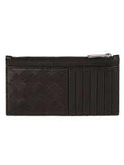 Intrecciato Long Zipper Calfskin Card Wallet