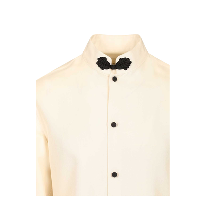 Silk Shantung Shirt Beige