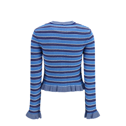 MAYFEYR - Ganni - Striped Cotton Cardigan - A1160003