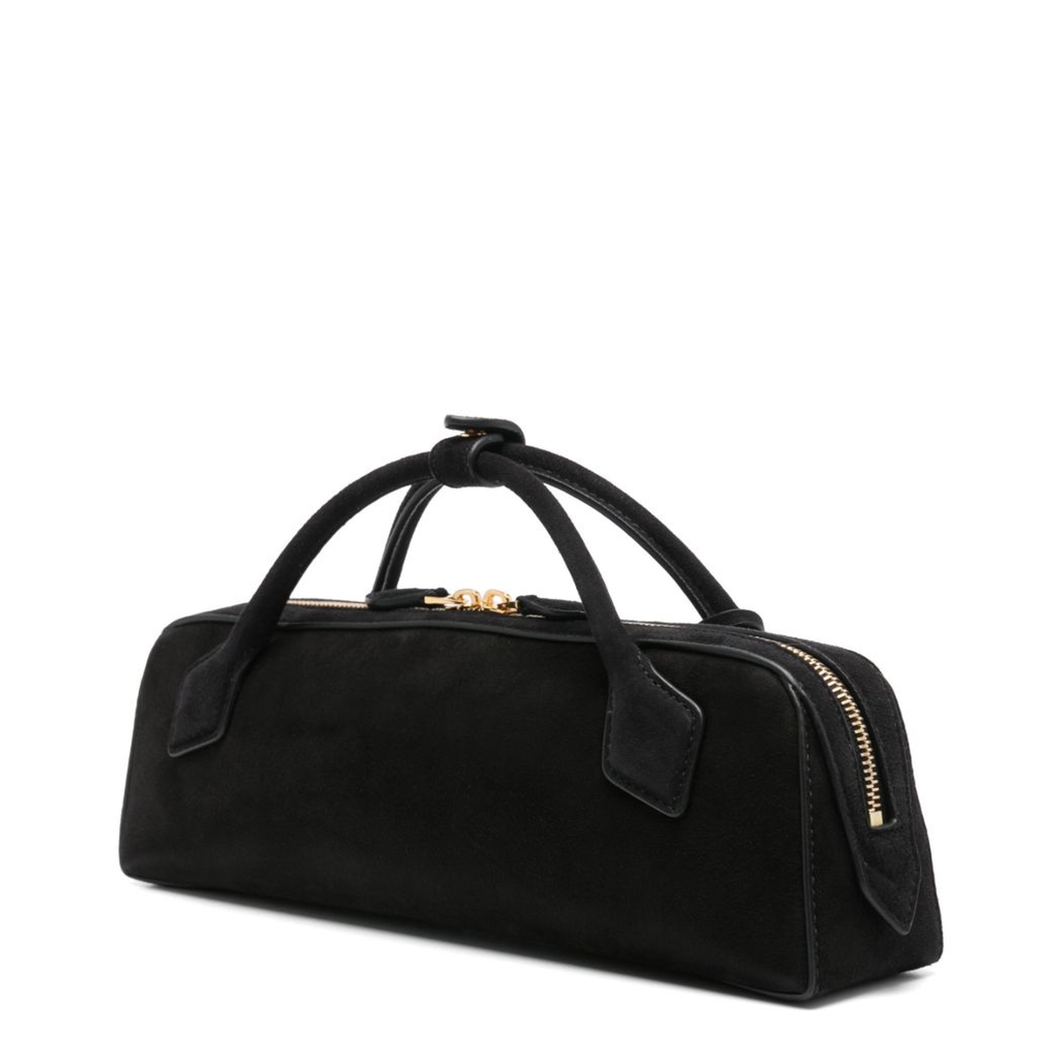 Le Teckel One Size Suede Leather Clutch - Noir