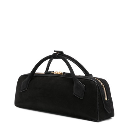Le Teckel One Size Suede Leather Clutch - Noir