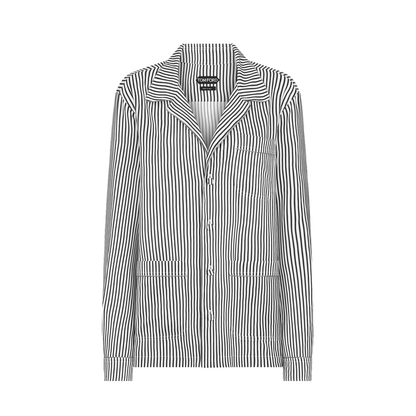 MAYFEYR - Tom Ford - Striped Silk Pj Shirt With Piping - CA3335FAX1712NWA