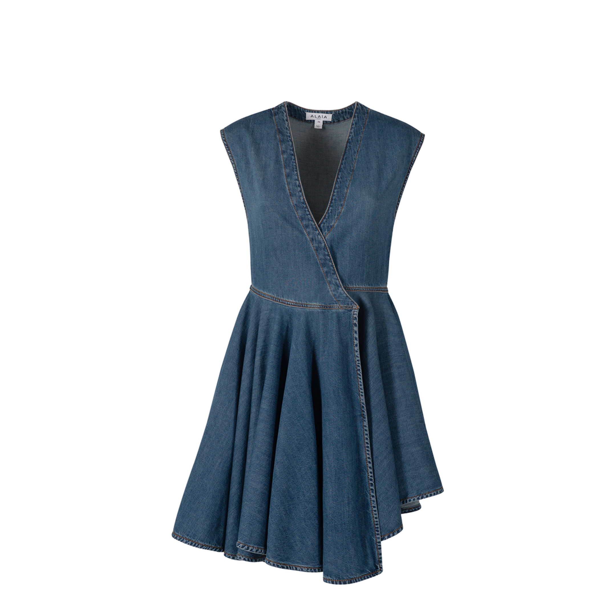 MAYFEYR - Alaia - Deep Stone Denim Wrap Dress - AA9R2682D004B