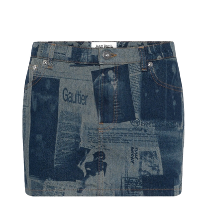 Miniskirt with Newspaper Print
