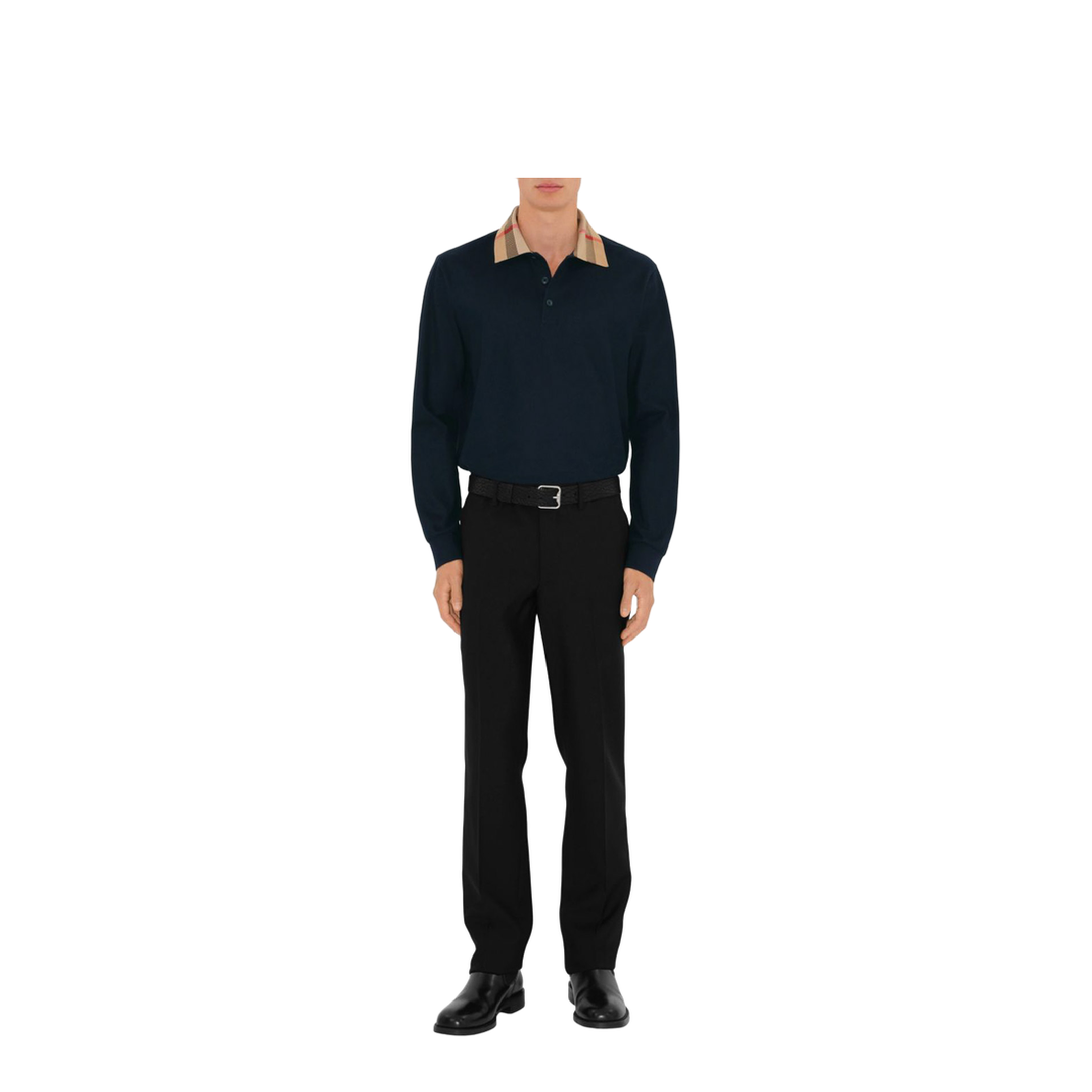 MAYFEYR - Burberry - Check Collar Cotton Polo Shirt - 8098813