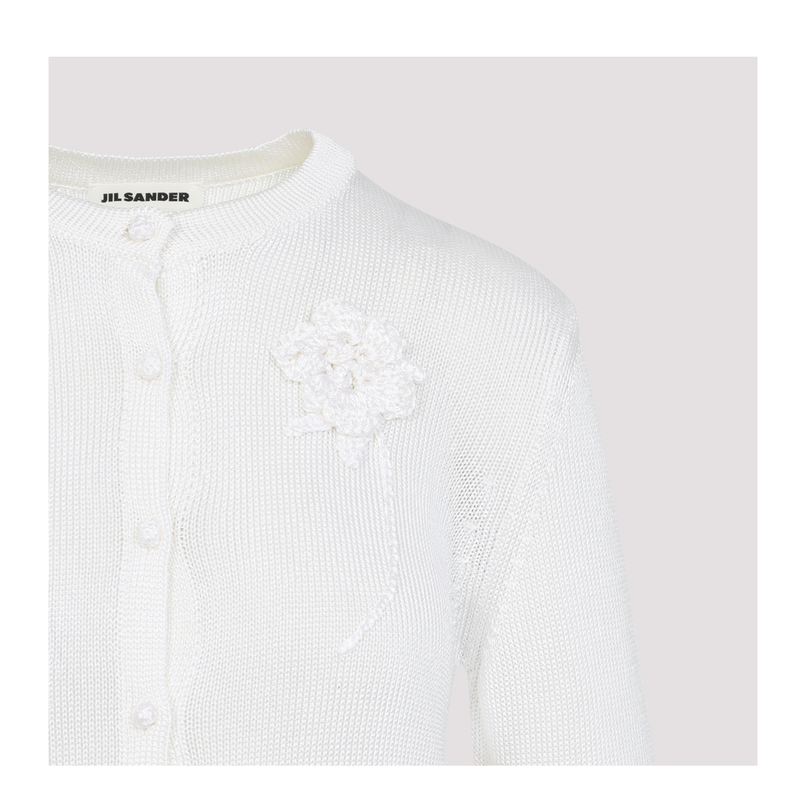 Cardigan With Crochet Flower