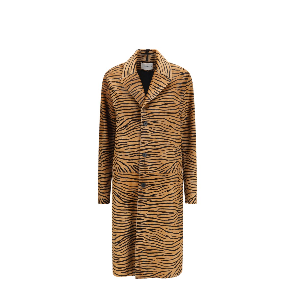 MAYFEYR - Fendi - Tiger Print Pony Effect Leather Coat - FPS574B1O1F1TGU