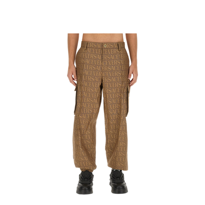 Cargo Trousers In Cotton Blend In Brown
