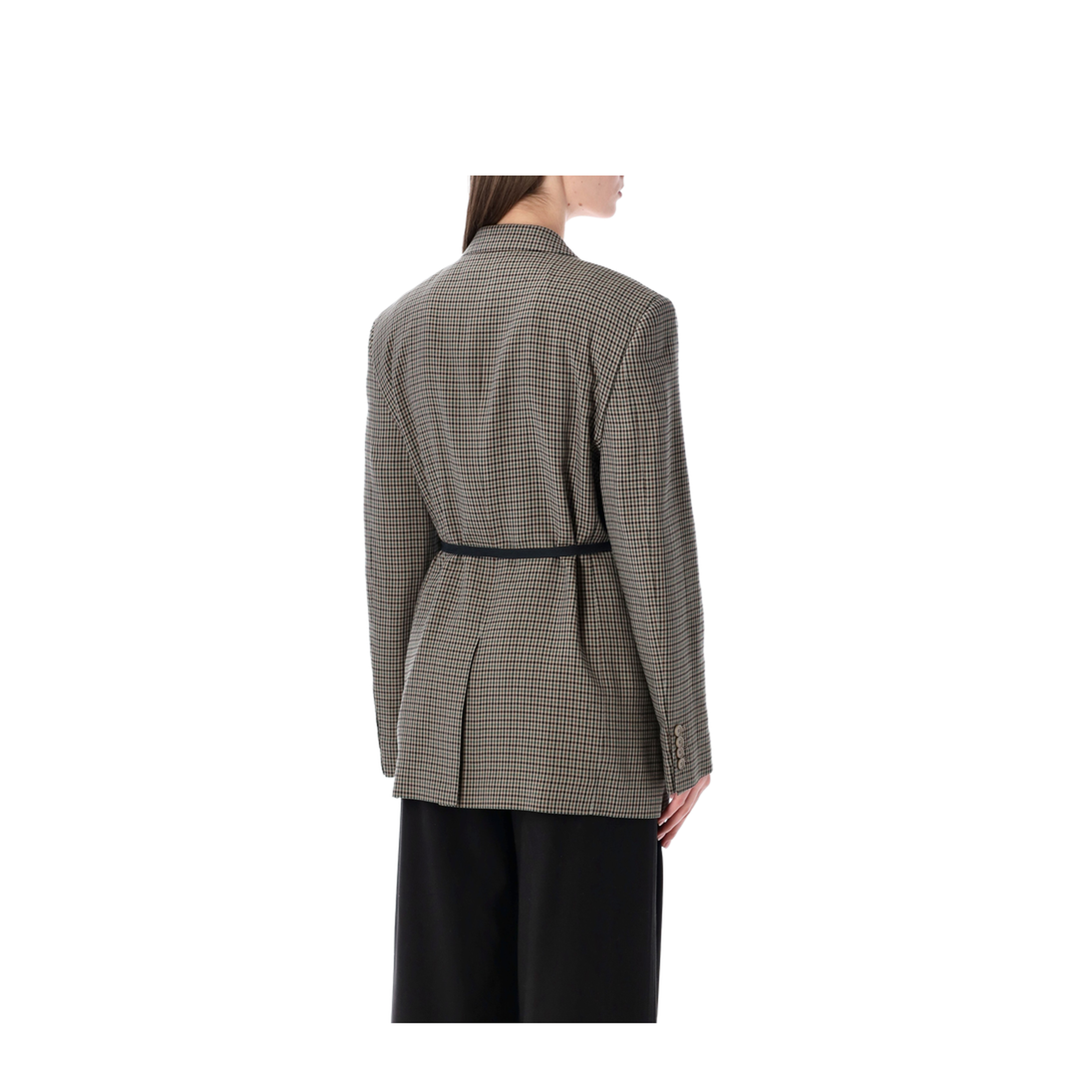 Wrap Tailored Jacket in Khaki/Brown