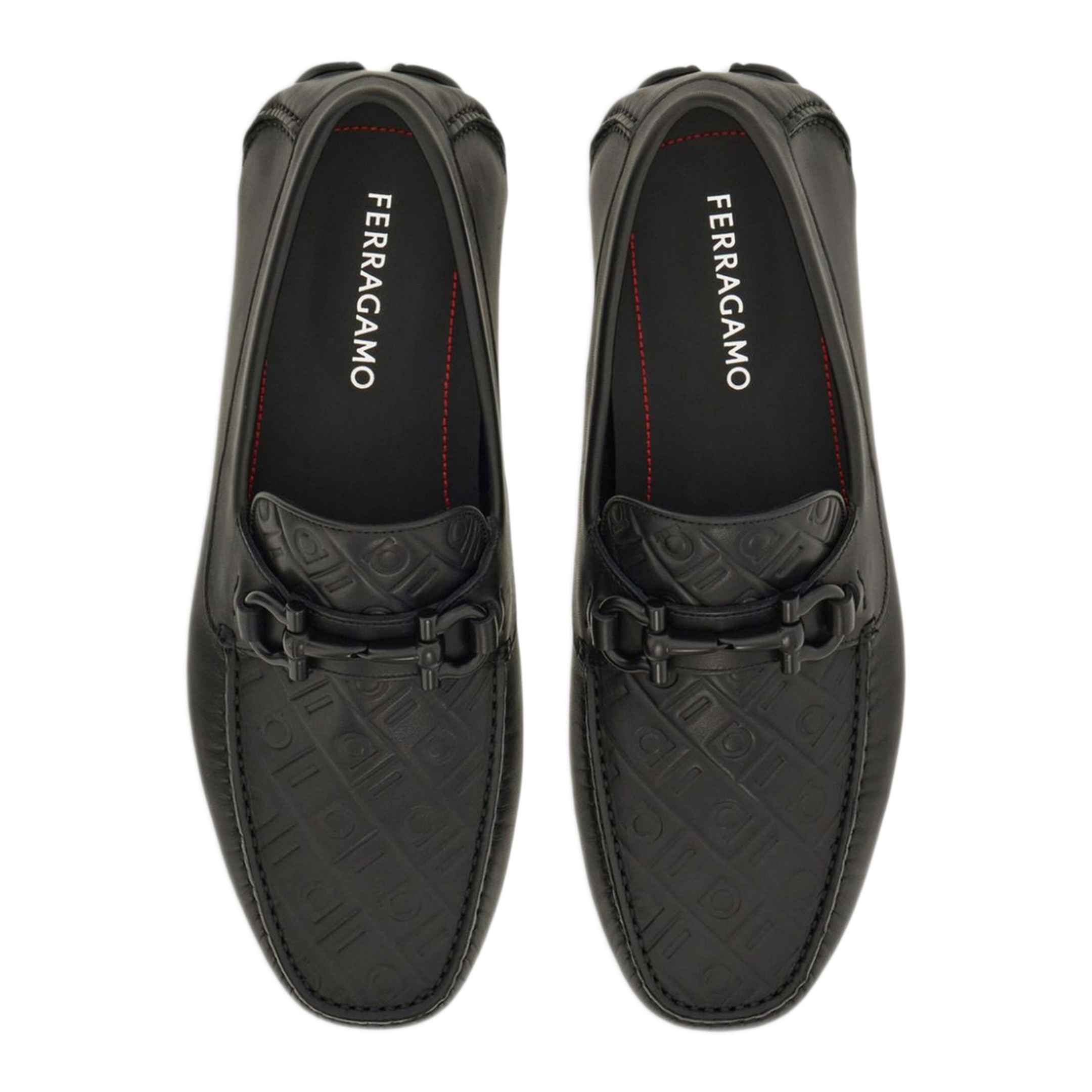MAYFEYR - Ferragamo - Embossed Gancini Monogram Driving Loafers - 02C3980779172NERO