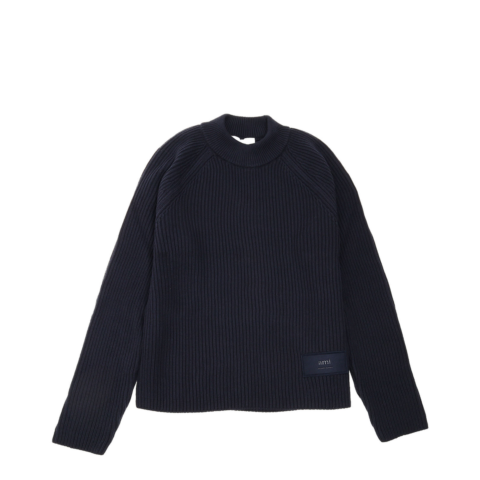 Navy Roll Neck Sweater Night Blue Red