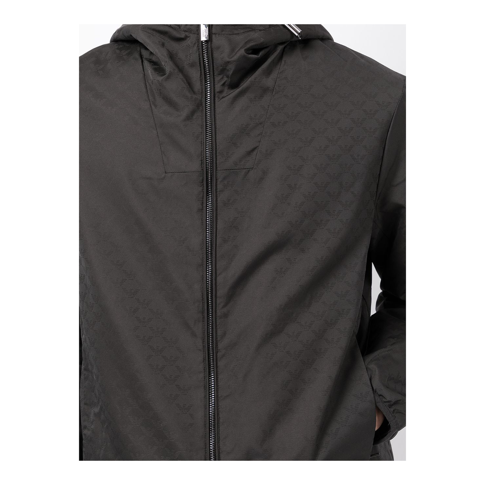 Dark Grey Zip-Up Hooded Jacket