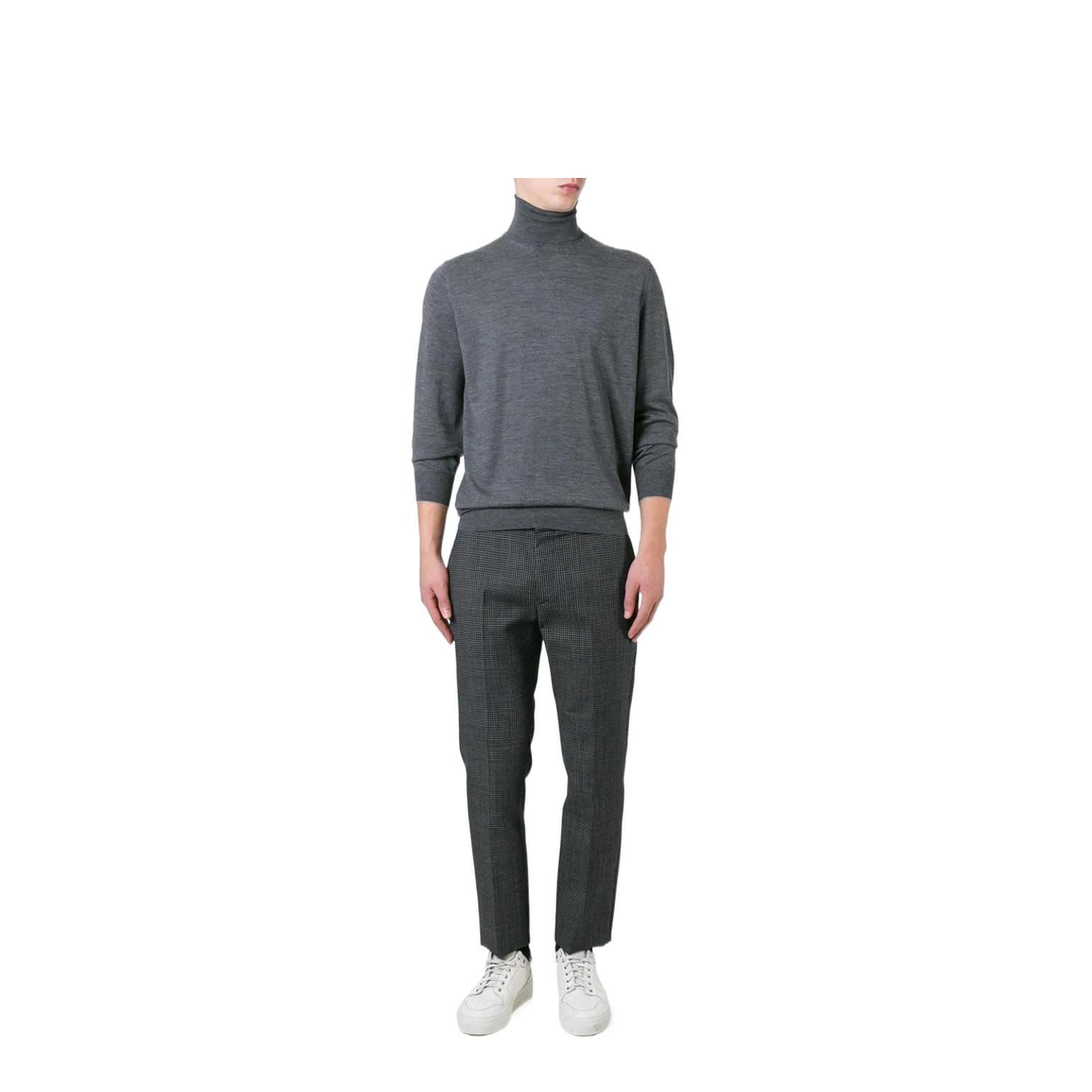 Wool Turtle-Neck Sweater - Grey