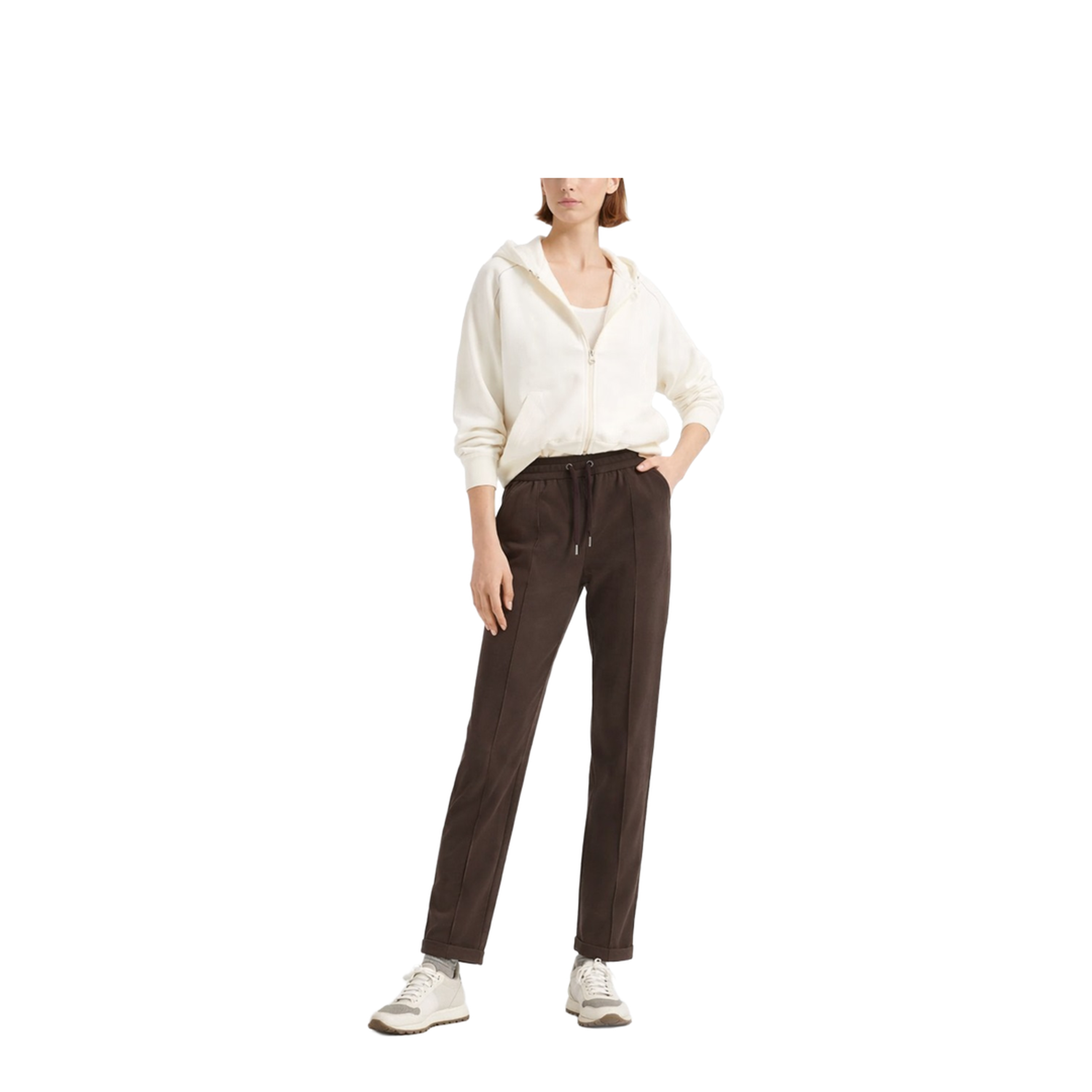 Cotton Drawstring Trousers - Brown