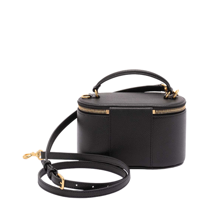 VLogo Signature Mini Vanity Bag Grainy Calfskin - Black