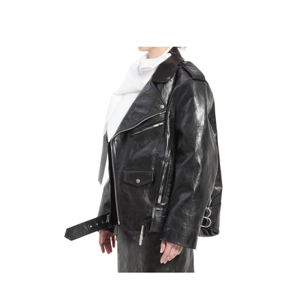 MAYFEYR - Saint Laurent - Hammered Leather Biker Jacket - 866816YCUX21703