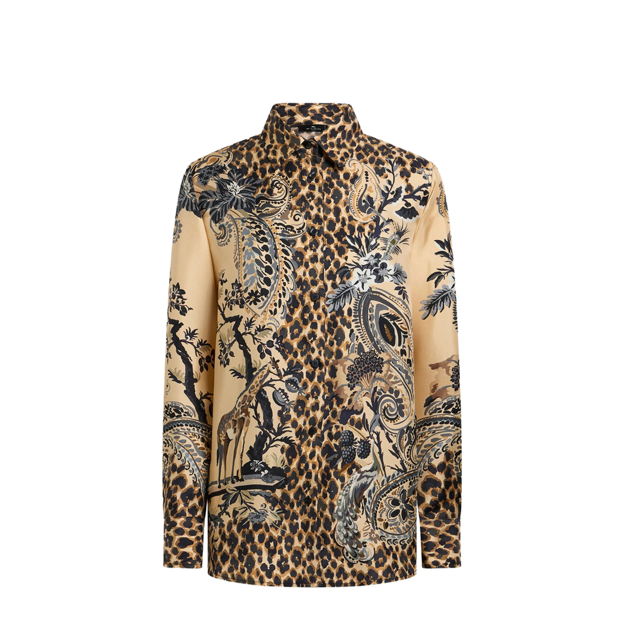 MAYFEYR - Etro - Silk Shirt With Placed Leopard Print - WRIA0013AK163