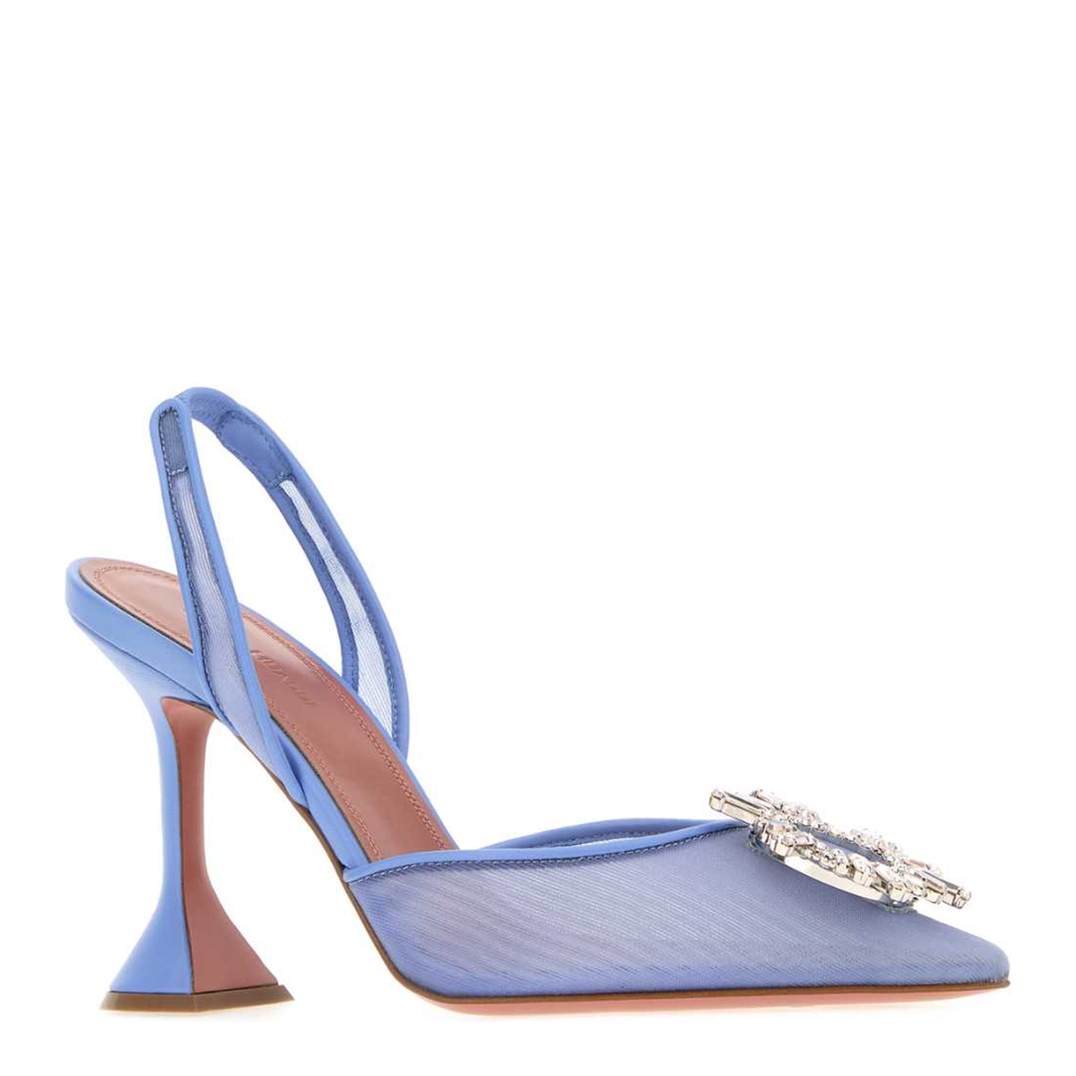 MAYFEYR - Amina Muaddi - Begum Mesh Sling Pumps - BEGUMMESHSLING95BABYBLUE