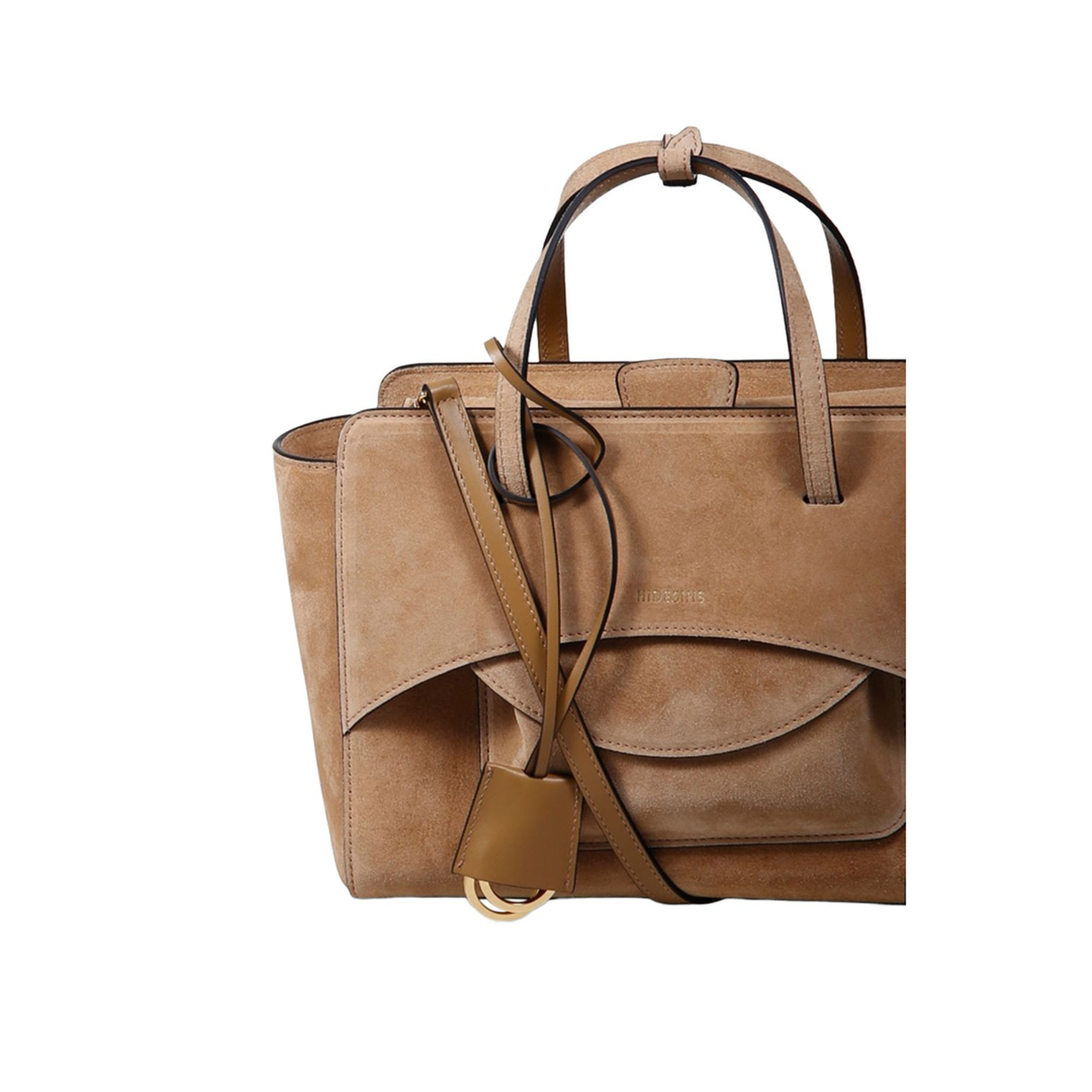 Flap Pocket Medium Calfskin Tote - Brown