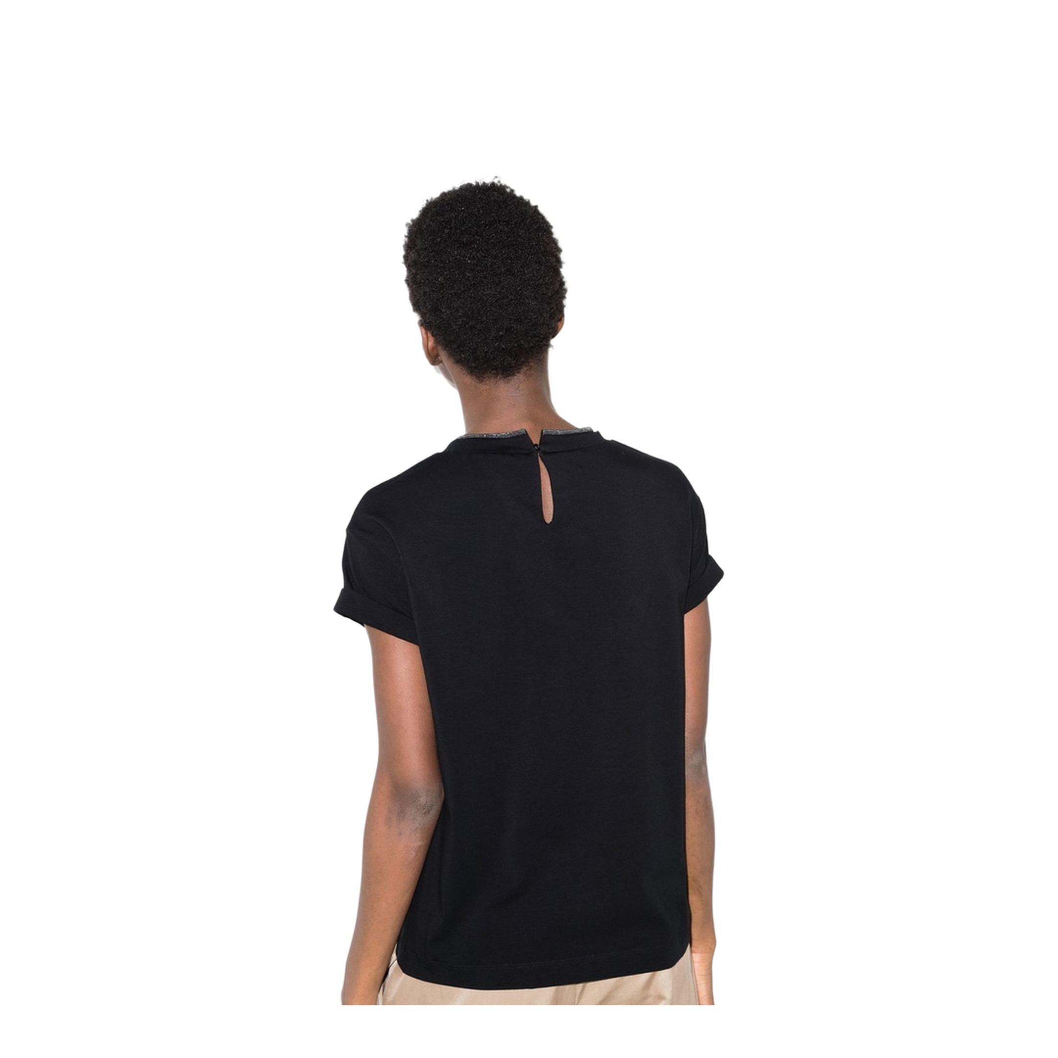 Monili-Detailed Cotton T-Shirt