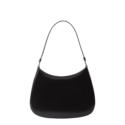 Leather Handle Bag with Enamel Triangle Logo