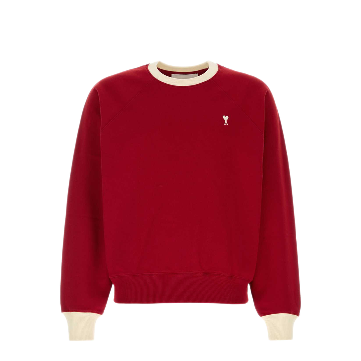 Bicolor Sweatshirt Ruby Red Ivory