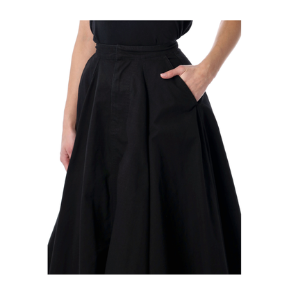 Godet Maxi Skirt in Black