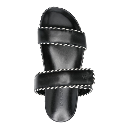 Sandals with Nappa-Leather Strap and Two-Tone Edges