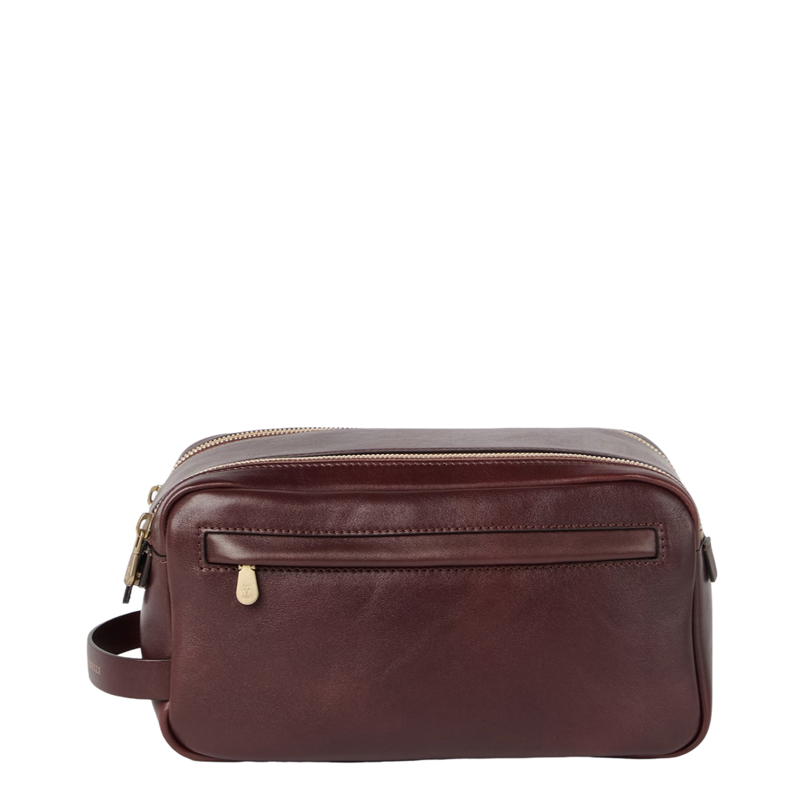 Beauty Case with Double Zipper in Burgundy