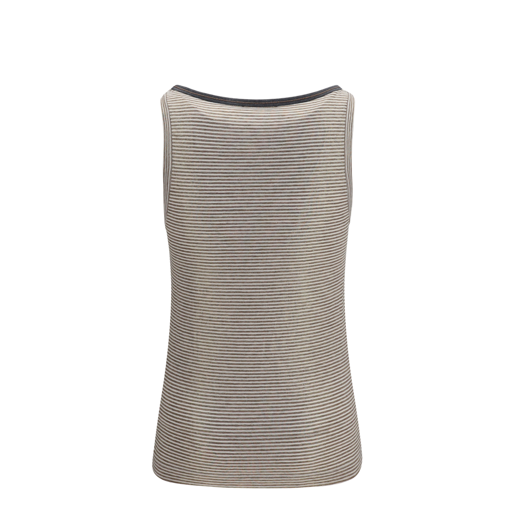 MAYFEYR - Brunello Cucinelli - Striped Linen Lamé Jersey Tank Top With Glossy Finishes - MQ977DU530