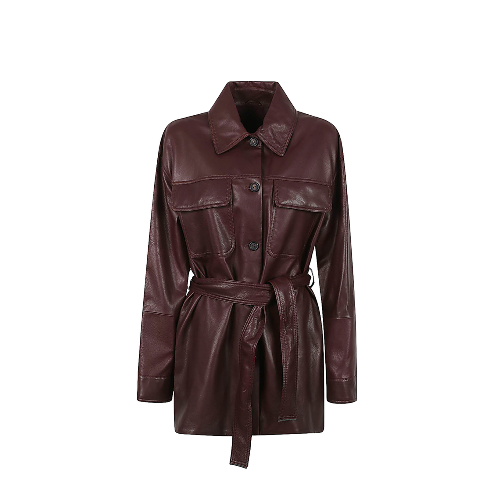 Leather Jacket with Belt
