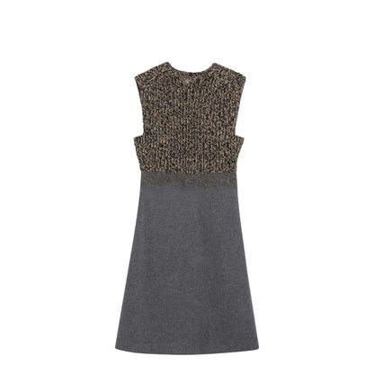 Sleeveless Grey Wool and Cashmere Dress