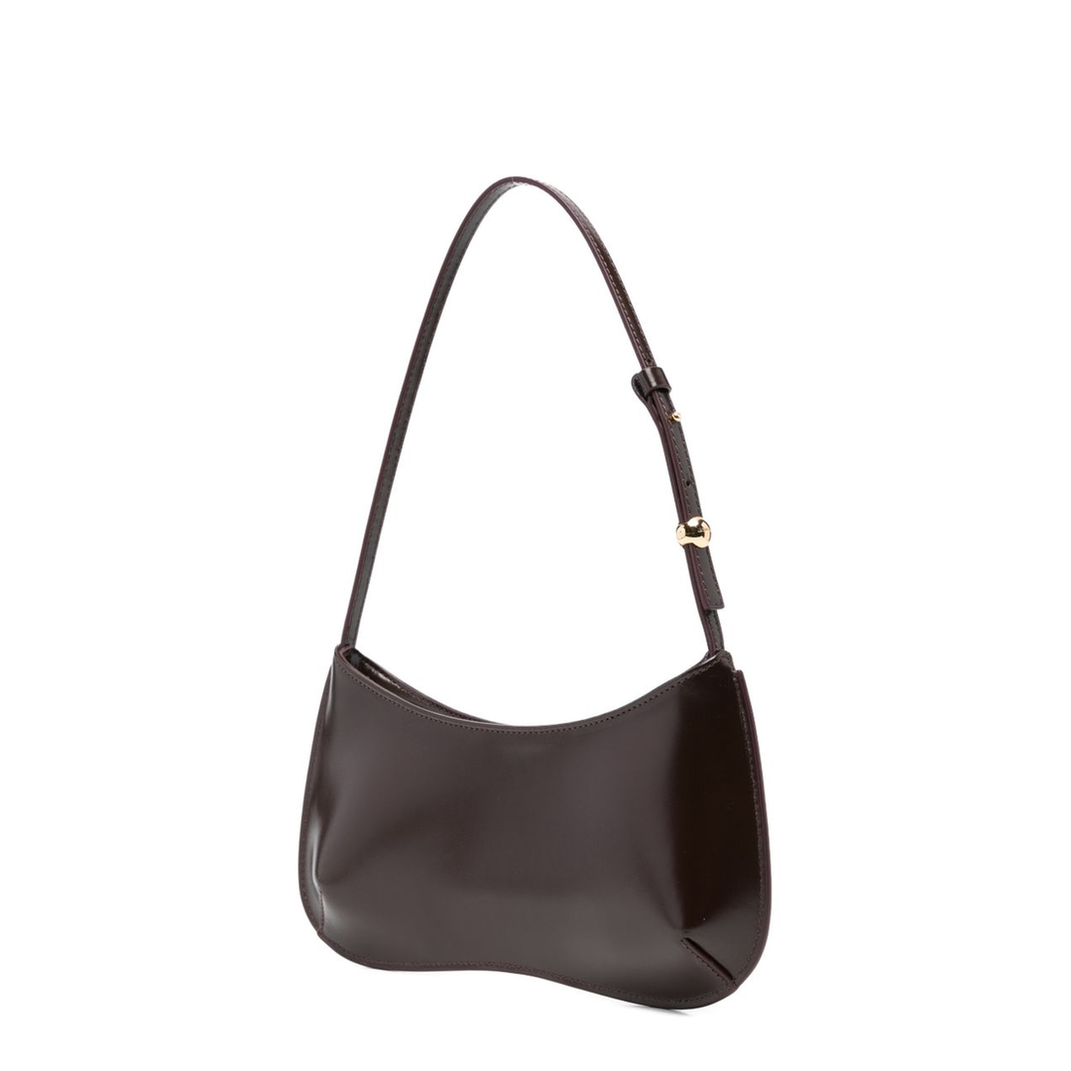 Le Bisou Medium Calf Leather Shoulder Bag - Bordeaux (Dark Burgundy)